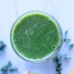 Overhead shot of detox island green smoothie from Tropical Smoothie Cafe.
