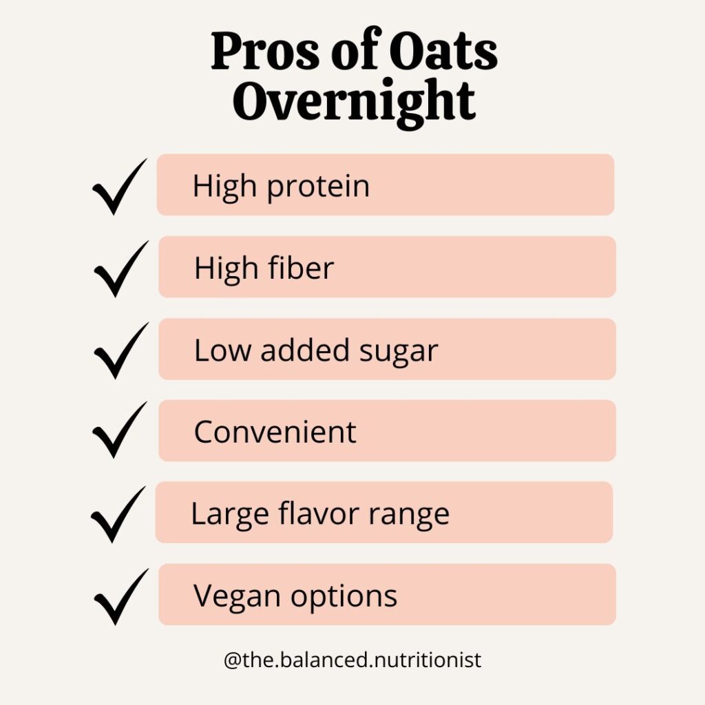 A graphic showing the pros of Oats Overnight.
