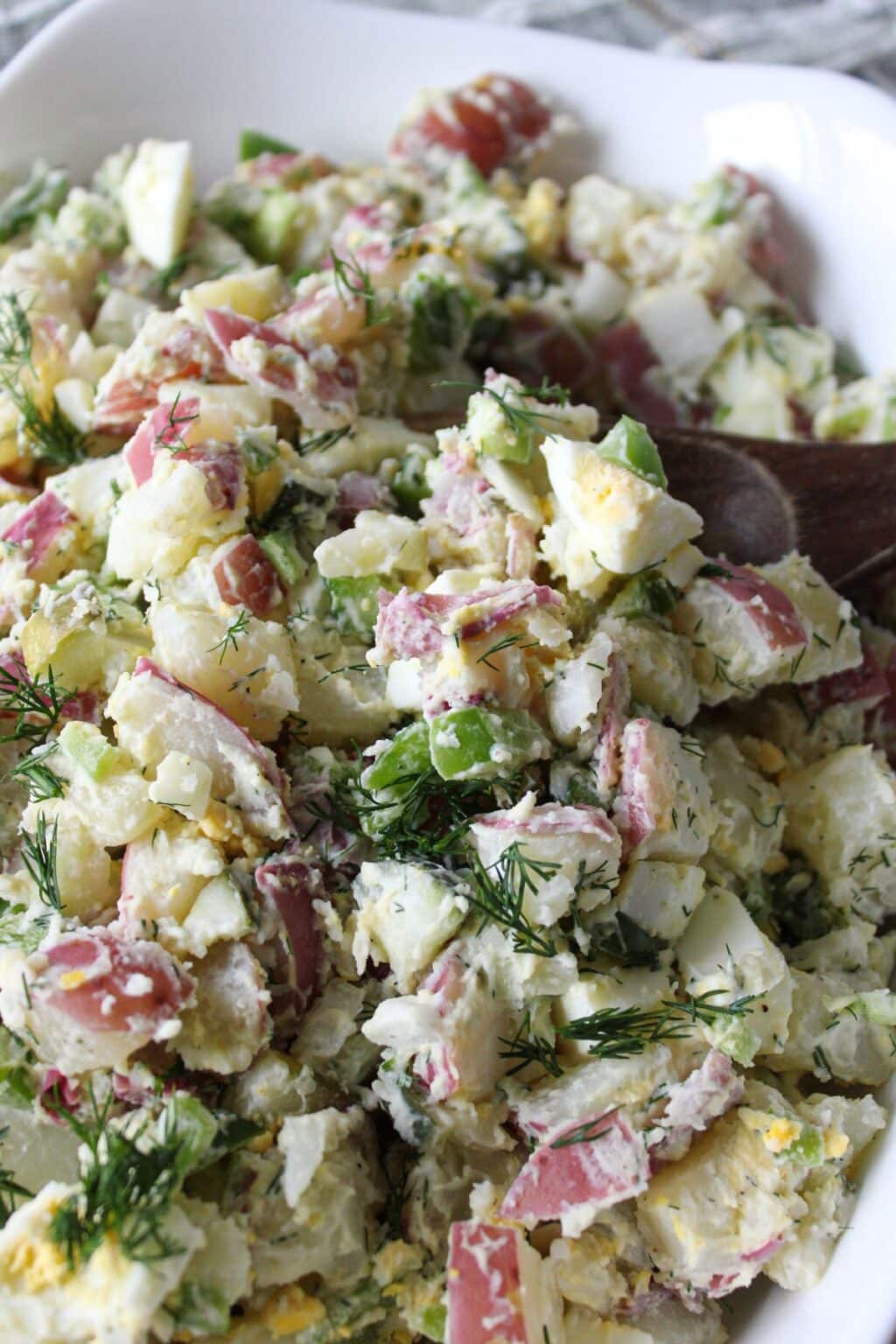 Healthy Dill Pickle Potato Salad - The Balanced Nutritionist