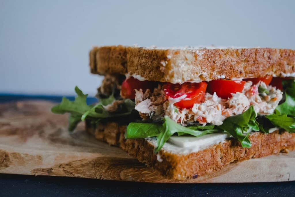 A gluten-free tuna sandwich on the best gluten free bread.