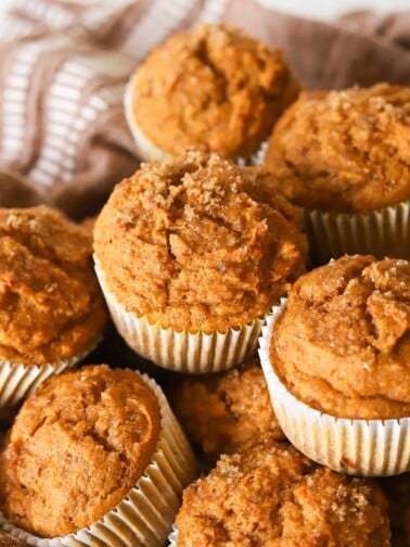 Kodiak pumpkin muffins loosely in a bowl.
