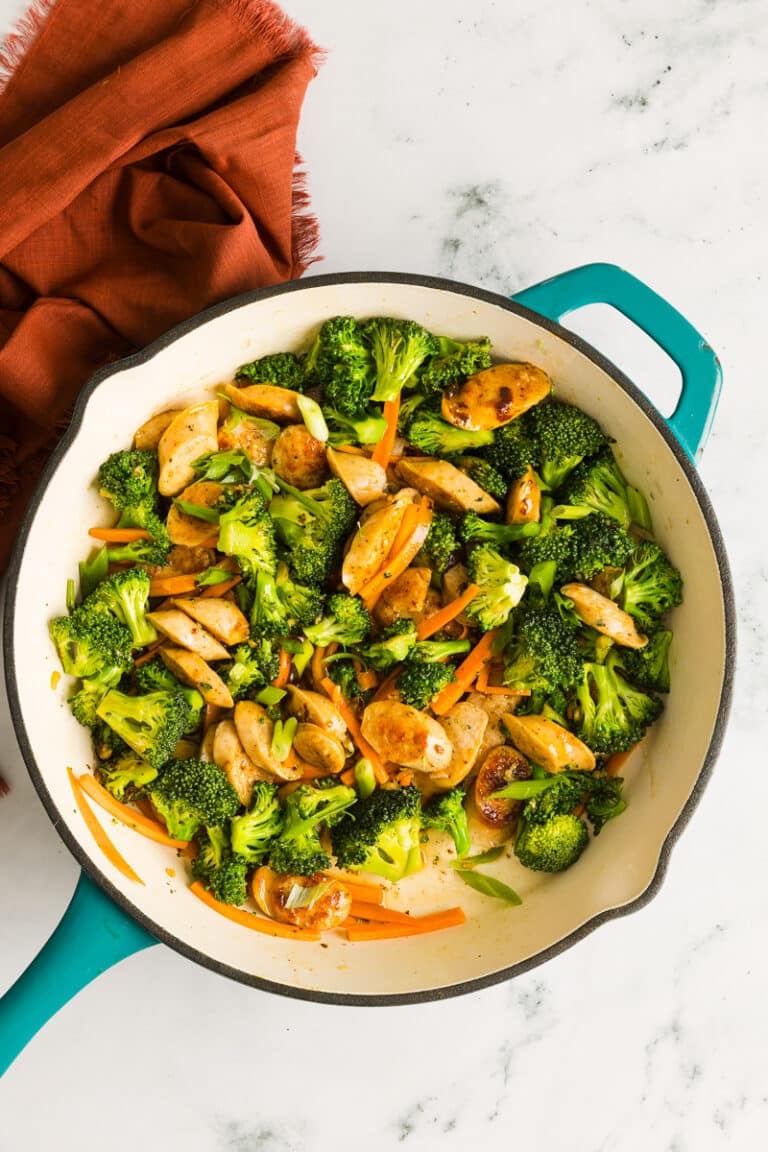 Chicken Sausage Broccoli Stir-Fry Recipe - The Balanced Nutritionist