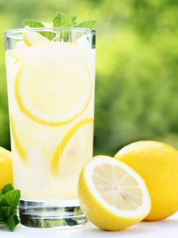 A glass of lemonade.