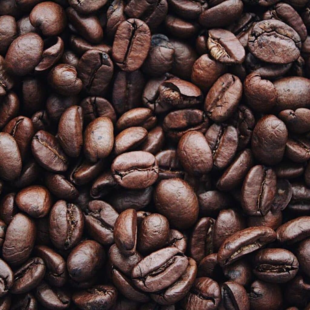 A close up shot of coffee beans.