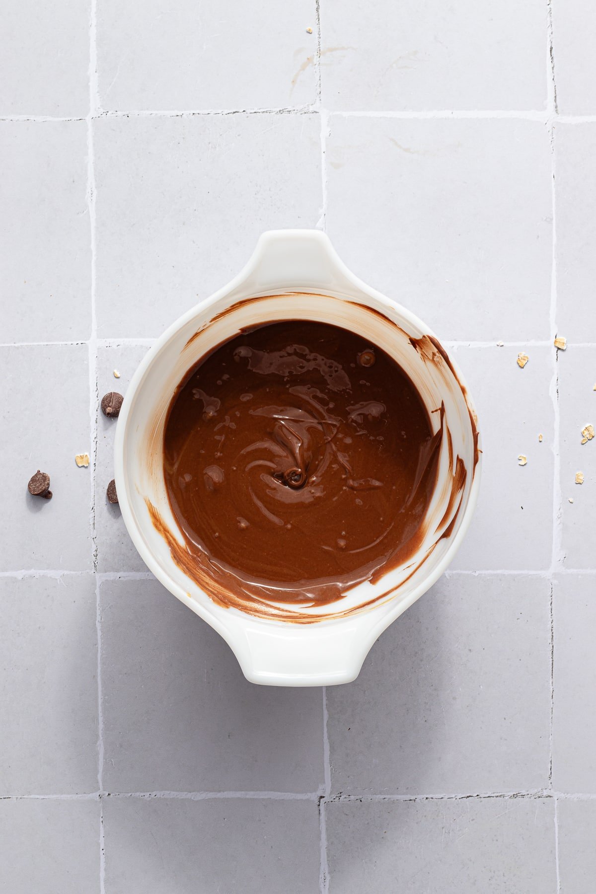 Chocolate and peanut butter melted in a bowl.