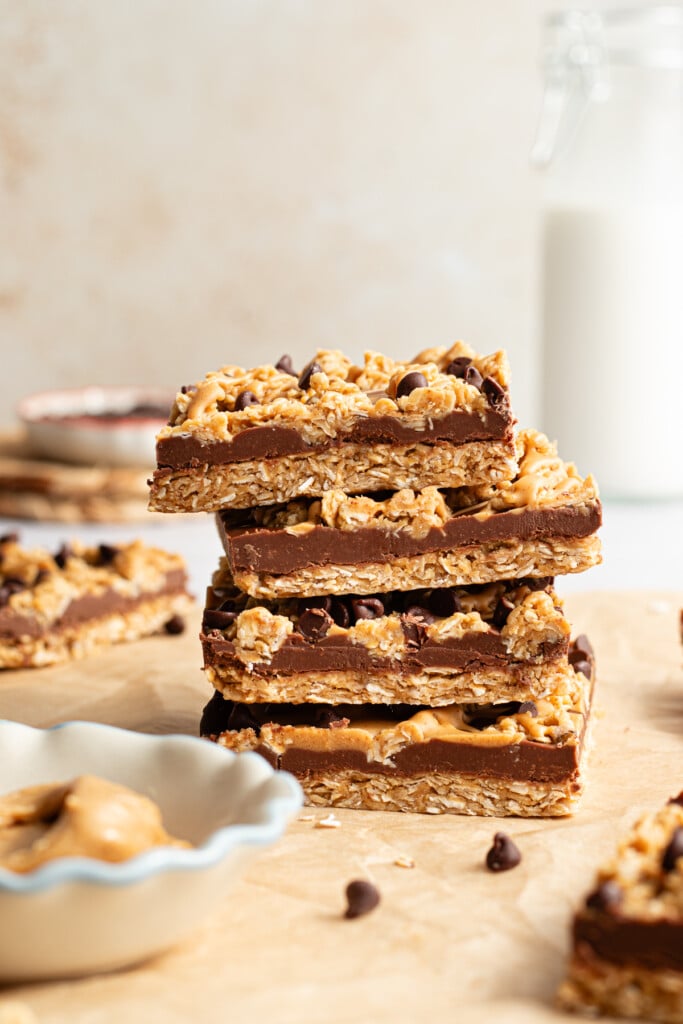 Healthy No Bake Chocolate Oat Bars - The Balanced Nutritionist