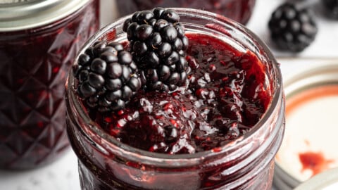 Low Sugar Blackberry Freezer Jam - The Balanced Nutritionist