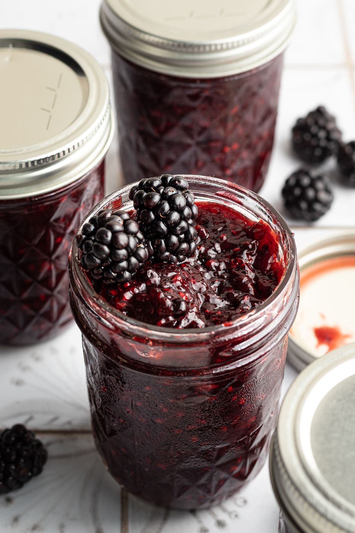 Low Sugar Blackberry Freezer Jam - The Balanced Nutritionist