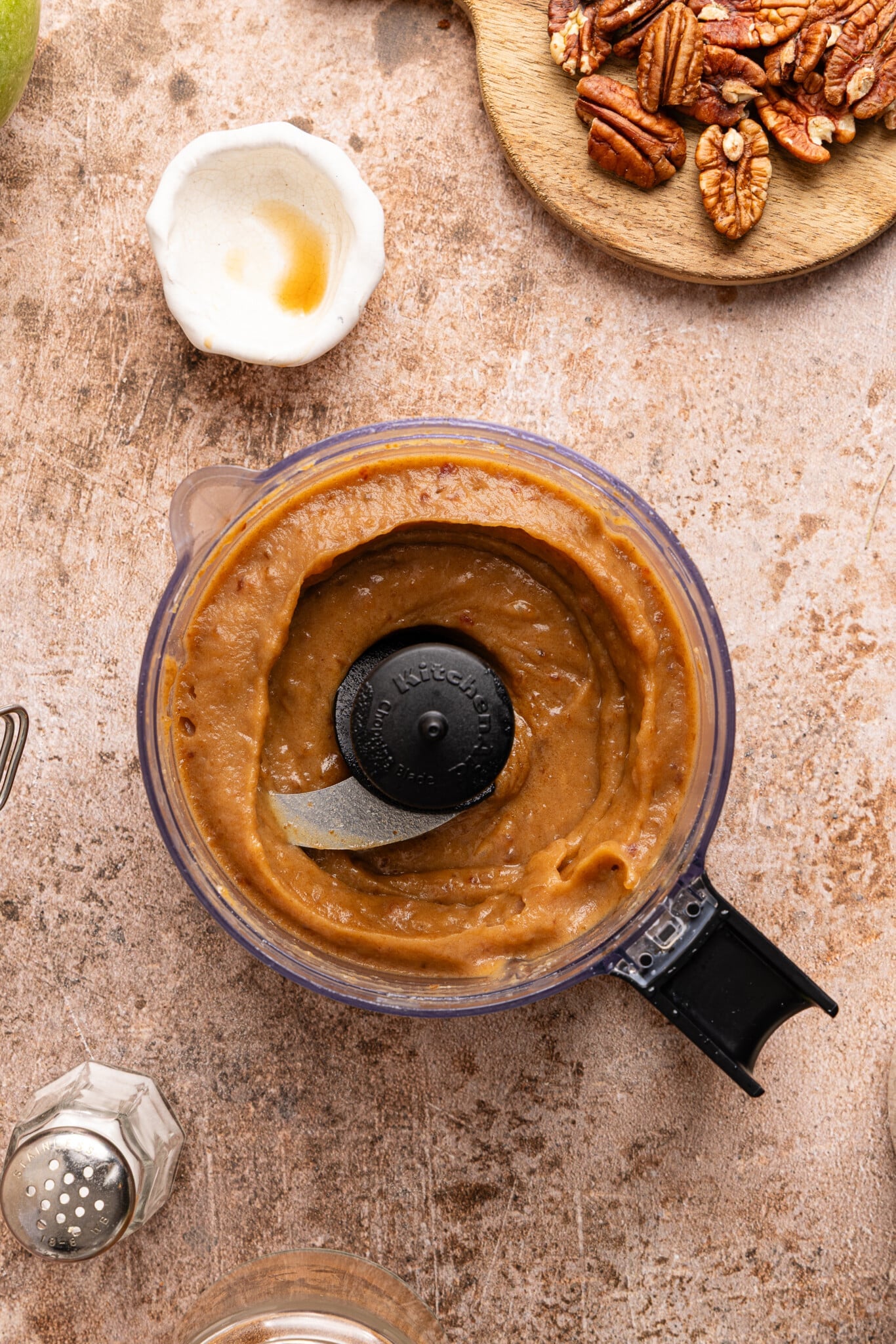 Date caramel blended in a food processor.